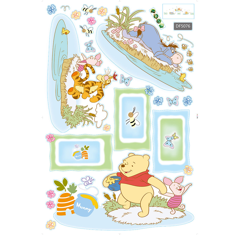 Winnie the Pooh with friends Children's wall sticker size 60x90 df5076