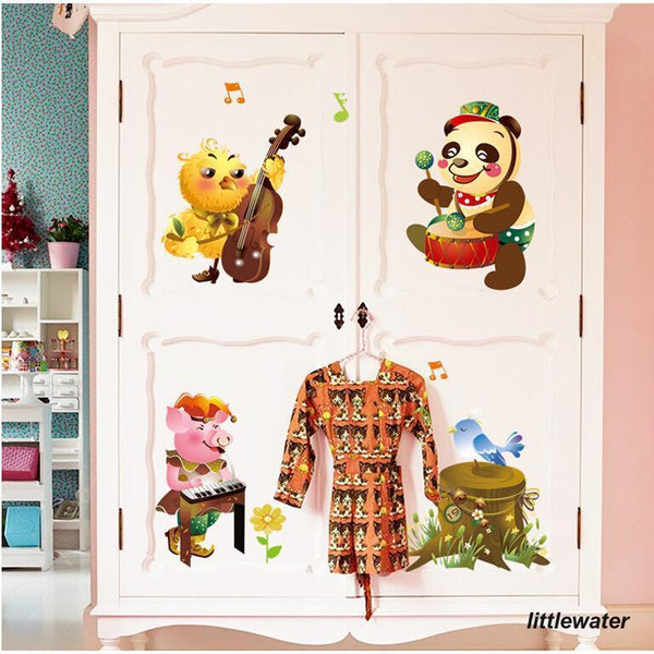 Animal Concert Cartoon Vinyl Home Dcor Wall Sticker ay9246