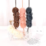 Premium Exfoliating Loofah Sponge – Long Handle Shower Pouf for Body &amp; Back Scrubbing (Random Color))