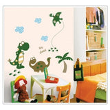 Walplus 50x70 cm Wall Stickers Large Cute Dinosaur Mural Vinyl Home Decoration DIY Décor Wallpaper Children Kids Room Gift, Multi-ColourAy7008 size45x60