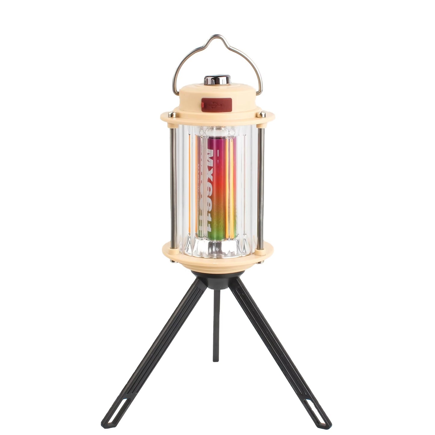 MX6611 Stepless Dimmable LED Camping Light – Portable Rechargeable Outdoor Lantern with Tripod Stand