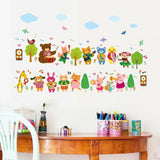 【BestGO】Cartoon animal band note wall sticker living room bedroom background wall sticker wall stickers for kids rooms size 50x70 sk7143