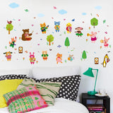 【BestGO】Cartoon animal band note wall sticker living room bedroom background wall sticker wall stickers for kids rooms size 50x70 sk7143