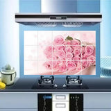 Kitchen Oil Proof Wall Sticker Heat Resistant Waterproof Self Adhesive Backsplash Cover for Kitchen Wall Protection