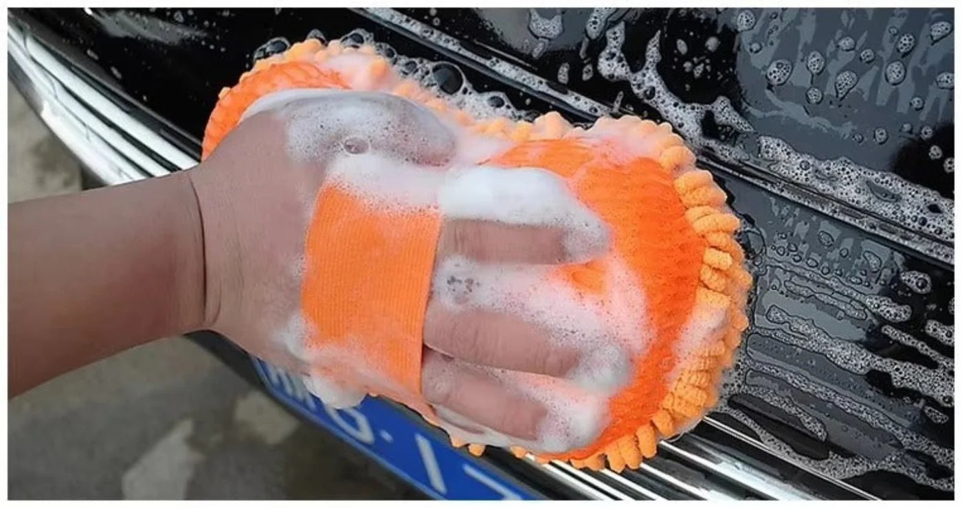 Microfiber Sponge Pad with Grip Handle Multipurpose Microfibre Wash &amp; Dry Cleaning Sponge, 1 Piece - Random Color