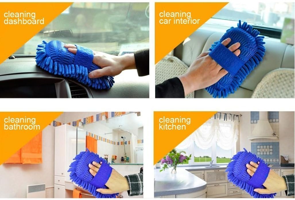 Microfiber Sponge Pad with Grip Handle Multipurpose Microfibre Wash &amp; Dry Cleaning Sponge, 1 Piece - Random Color
