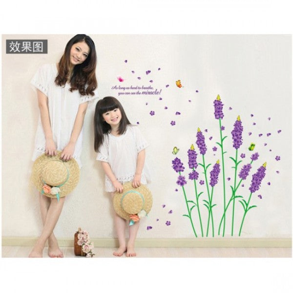 Purple Lavender Flower Wall Stickers Mj9502