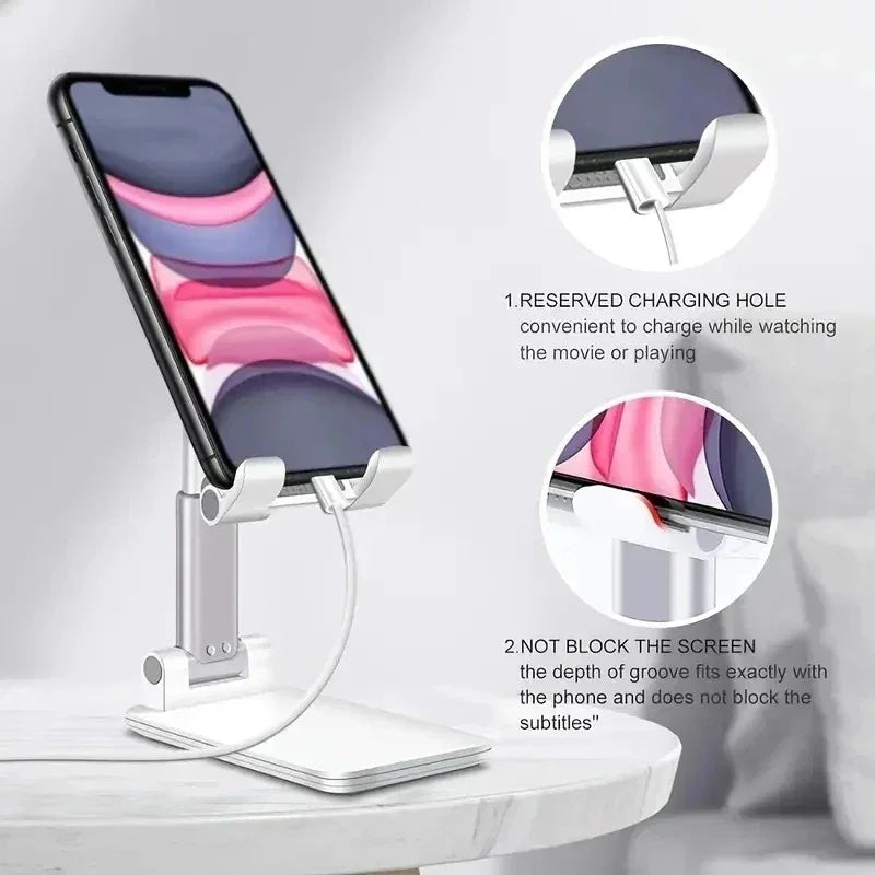 Flexible Mobile Holder Universal Phone Stand, Adjustable Foldable Pocket Size Mobile Stand for Desk, Table & Travel