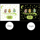 Two Wall Stickers,Techfeed Night Light Wall Decals and Branch Owl Wall Stickers for Kids Rooms Bedroom Decorative Removable Wall Decor Stickers for Girls Boys size 30x60 HM31006Y
