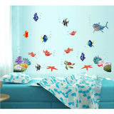 Finding Nemo Shark Fish Bathroom Mural Wall Decals Decor Kids Fun Popular Fashion for Boys Girls Living Room size 45x60 ay617