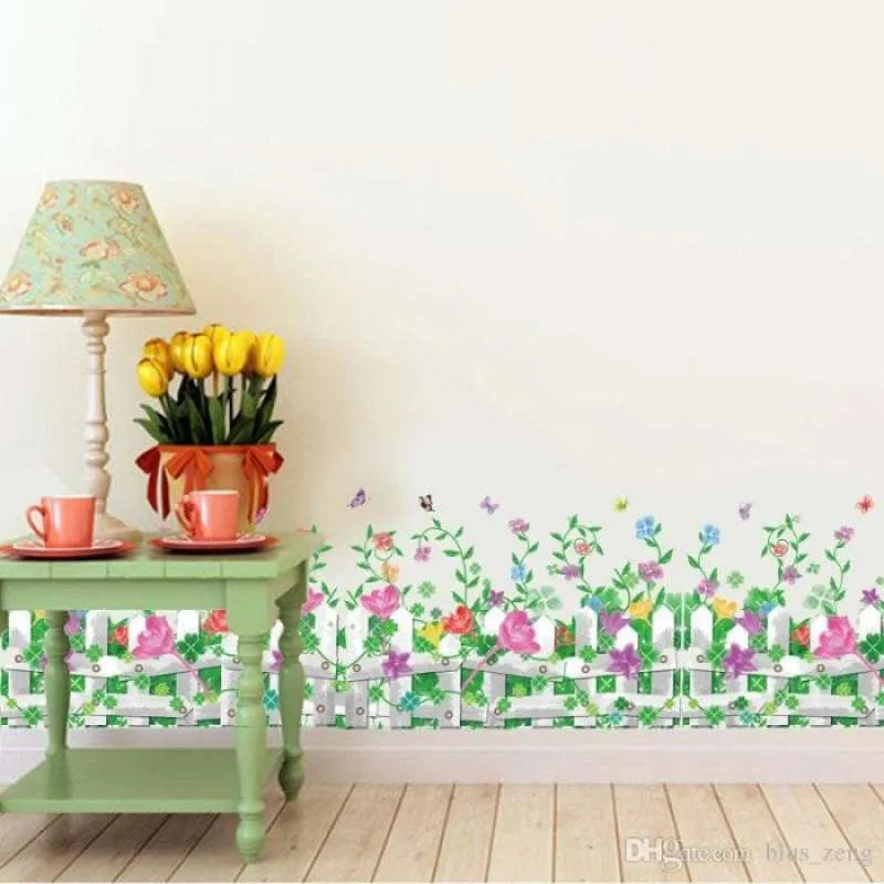 Garden Flower Border Fence Wall Sticker size 50x70 am7110