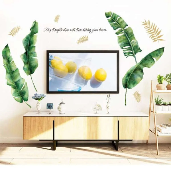 SK9359 TROPICAL MURAL 60X90 DAUN PISANG KLASIK WALLSTICKER STICKER