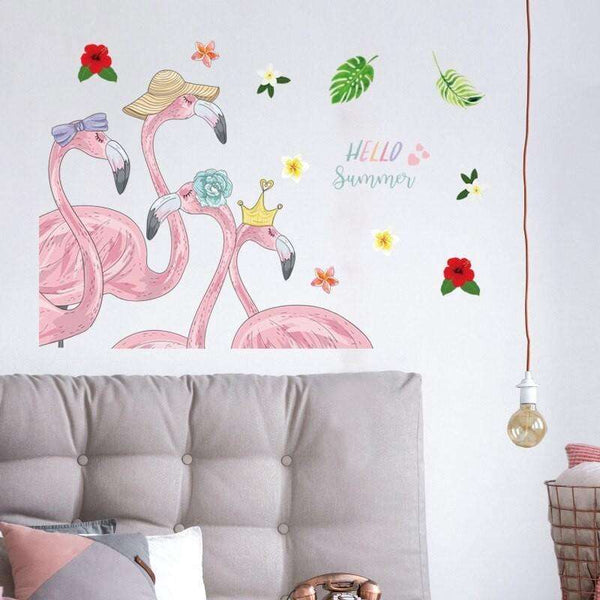 Pink Summer Flamingo Wall Stickers SK9317 Wallsticker Wallpaper