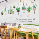 Wall Sticker Many Hanging Pots Cute Hanging Pots