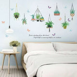 Wall Sticker Many Hanging Pots Cute Hanging Pots