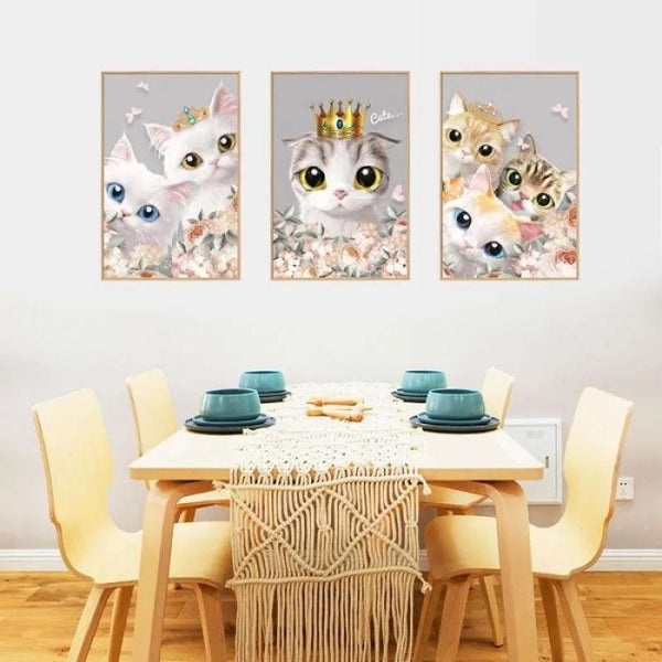 WALL STICKER STIKER DINDING SK9342 KINGDOM CATS FRAME WALLSTICKER