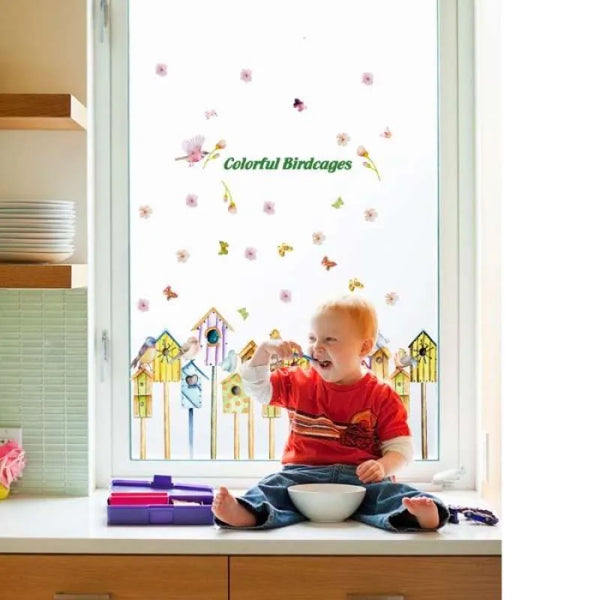 WALL STIKER 60X90 SK9183 COLORFUL BIRDCAGES WALSTIKER WALLSTICKER