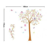 JM7250AB Owl Tree Wall Stickers for Kids Rooms 2pcs=1set Large Home Decor