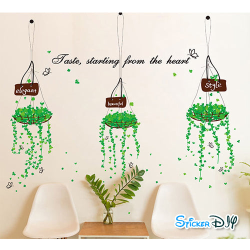wall sticker, hanging plant pot, Taste brand size 50x70 xh5176c