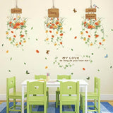 Wall Sticker, Hanging Pot Flower Art Sticker, Interior Plant, size 50x70 xls7106