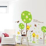 Wall stickers Pop illustration Birds and birdhouses Interior wall decor Scandinavian style DIY Removable
