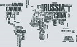 World Map Wall Decal With Country Names World Country Atlas Sticker Vinyl Wall Map Decor Office Wall Art Decor Black size 60x90 nc015