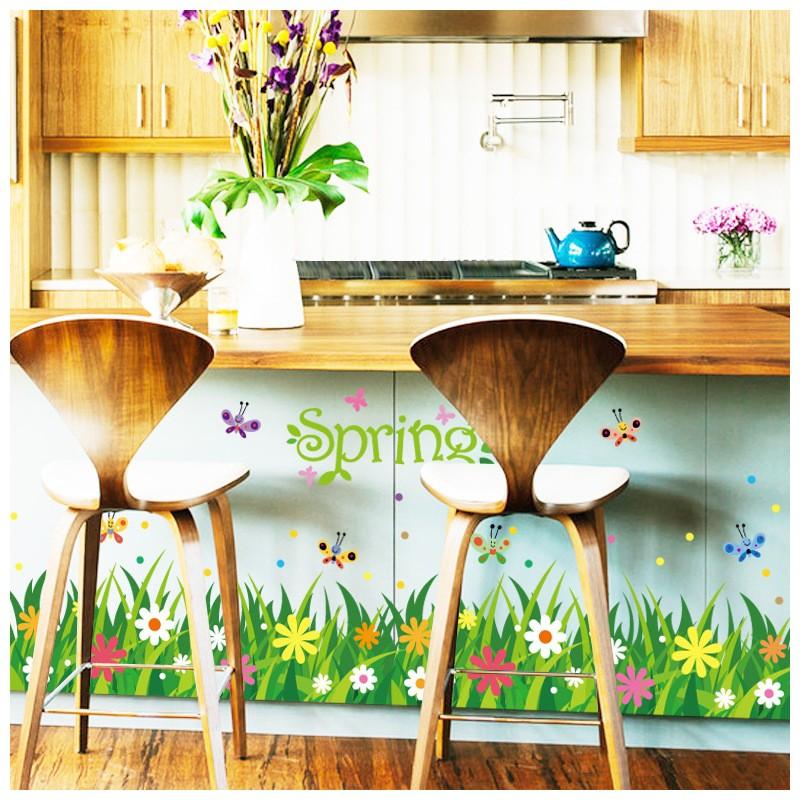 Wall sticker, wall sticker, wallpaper sticker, wall decoration, wall decoration, interior decoration, spring, flower, flower garden, butterfly, butterfly, butterfly size 50x70 sk7088
