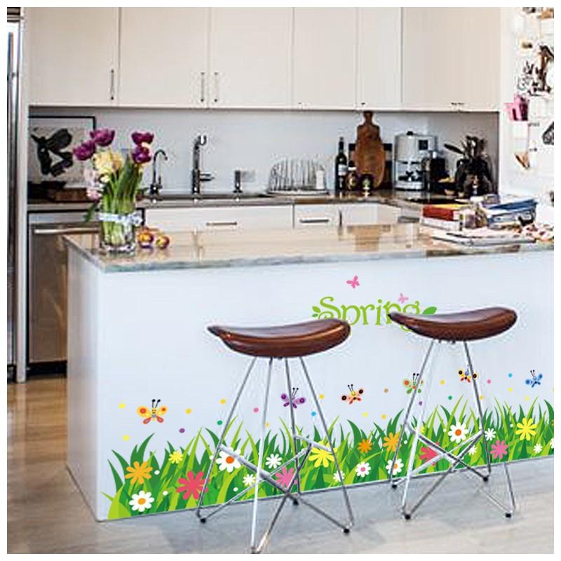 Wall sticker, wall sticker, wallpaper sticker, wall decoration, wall decoration, interior decoration, spring, flower, flower garden, butterfly, butterfly, butterfly size 50x70 sk7088
