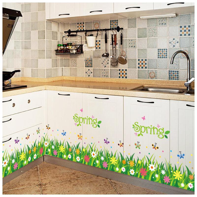 Wall sticker, wall sticker, wallpaper sticker, wall decoration, wall decoration, interior decoration, spring, flower, flower garden, butterfly, butterfly, butterfly size 50x70 sk7088