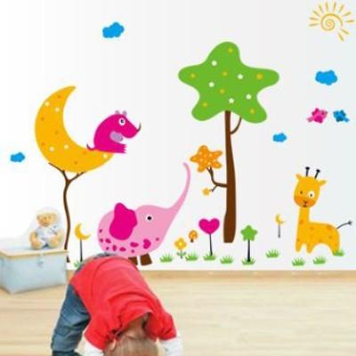 Wall sticker animals & moon and stars