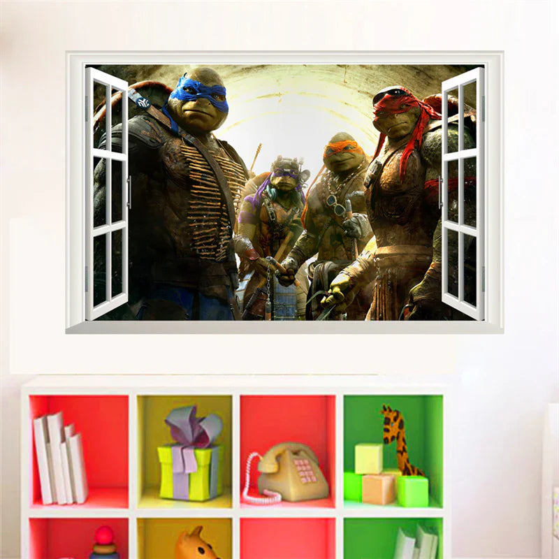 Caihuahua Teenage Mutant Ninja Turtles 14119 Wall Sticker Bedroom Eco-Friendly Bed Kindergarten size 50x70cm Ncs004