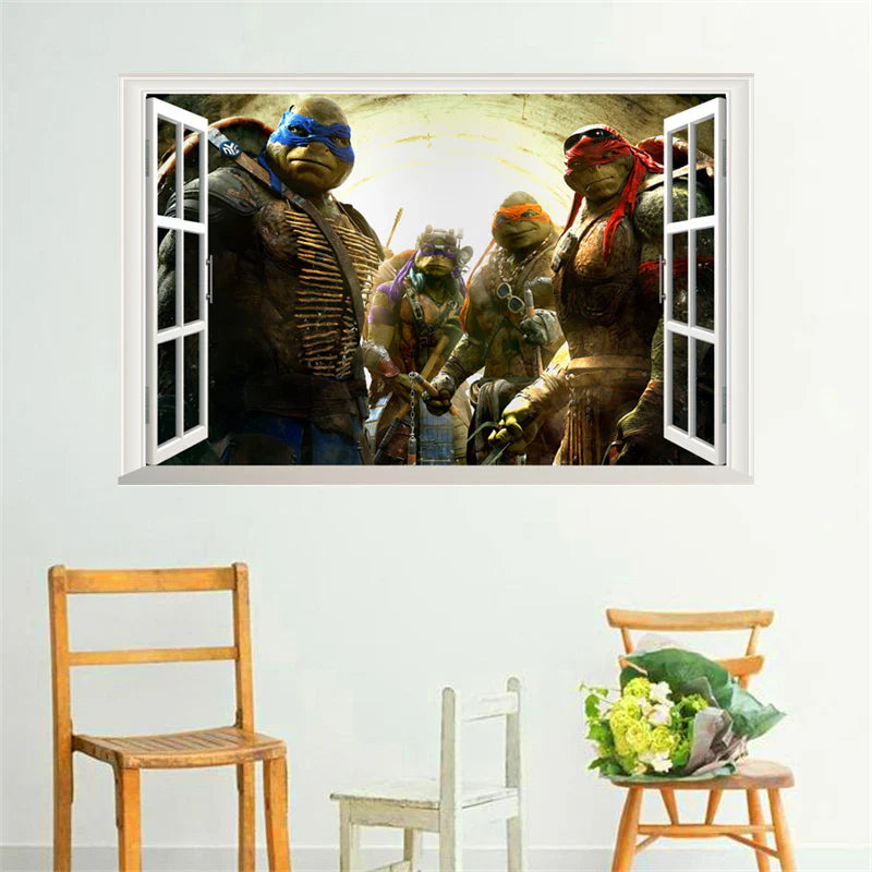 Caihuahua Teenage Mutant Ninja Turtles 14119 Wall Sticker Bedroom Eco-Friendly Bed Kindergarten size 50x70cm Ncs004