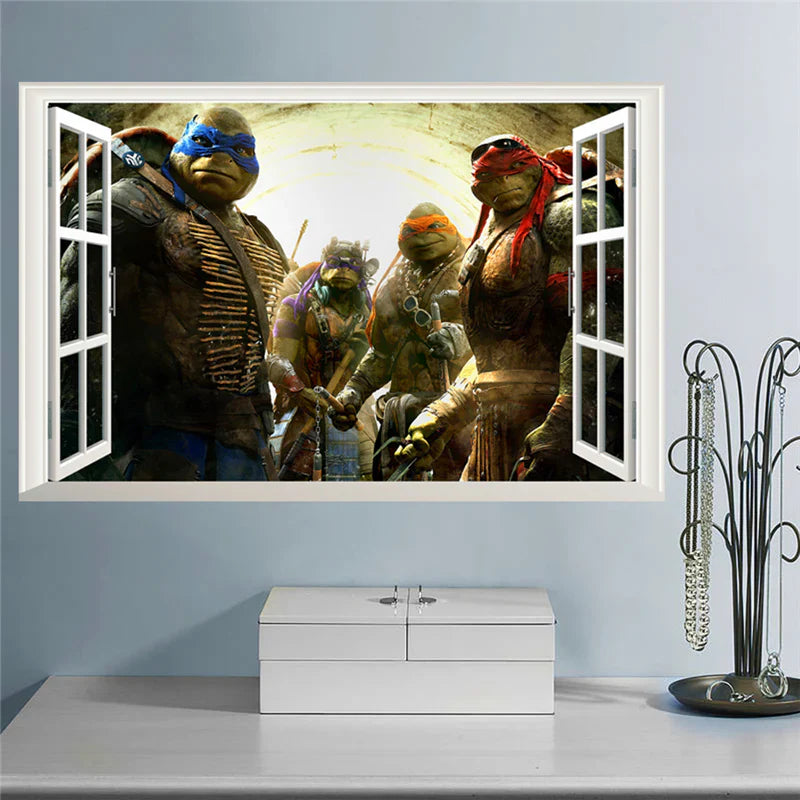 Caihuahua Teenage Mutant Ninja Turtles 14119 Wall Sticker Bedroom Eco-Friendly Bed Kindergarten size 50x70cm Ncs004