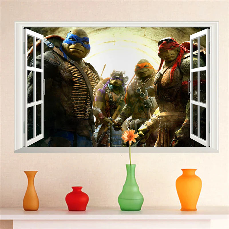 Caihuahua Teenage Mutant Ninja Turtles 14119 Wall Sticker Bedroom Eco-Friendly Bed Kindergarten size 50x70cm Ncs004