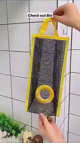 Plastic Bag Holder Hanging Organizer, Reusable Shopping Bag Storage Dispenser for Kitchen & Home