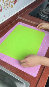 Silicone Rolling Mat with Measurements, Non Stick Fondant Baking Sheet for Roti, Chapati, Dough, Pastry & Cake Random Color Available