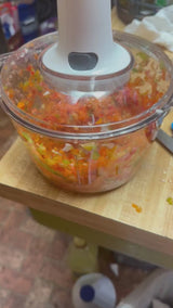 Manual Food Chopper with Sharp Blades, Hand Pull Vegetable & Onion Cutter for Kitchen
