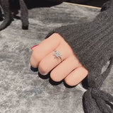 Women Ring Opening Rotatable Shiny Rhinestone