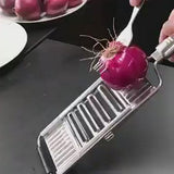 4-in-1 Multifunctional Vegetable Slicer & Grater, Stainless Steel Handheld Food Cutter with Interchangeable Blades for Fruits & Vegetables