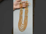 Classic White Pearl & Shampion Golden Mala Set Golden Set