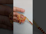 Stylish bridal non pericing red nath with cristal chain