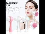 2 in 1 Face Brush for Cleansing and Exfoliating - Facial Cleaning Brush with Soft Bristles - Scrubber to Massage mrfrweu1g-1