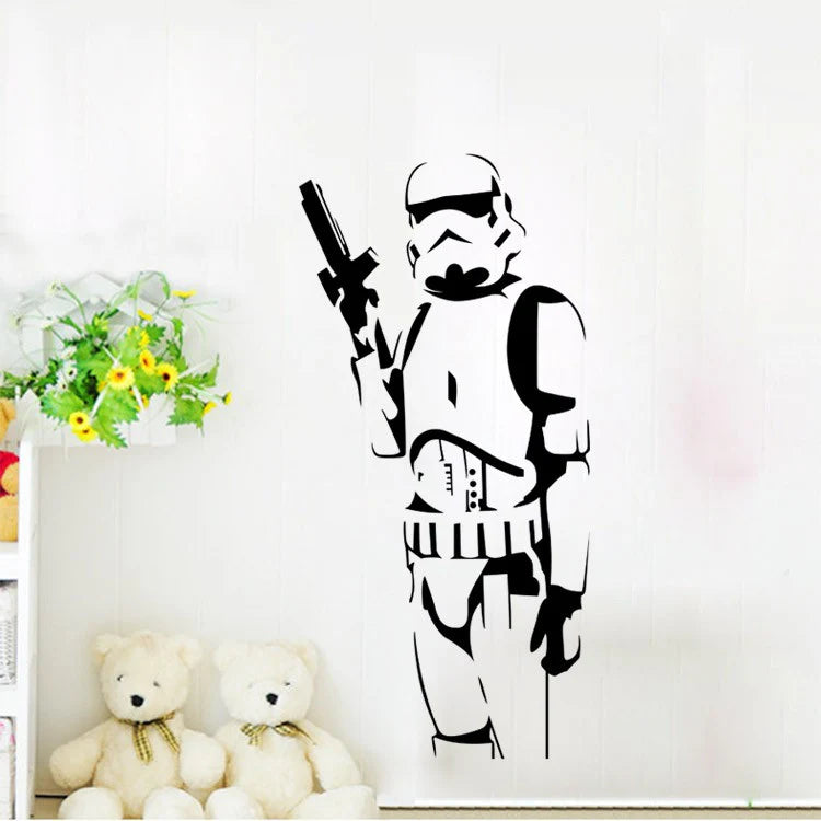 Stormtrooper Wall Sticker Star Wars Legendary Wall Decal Art Mural Men's Room Wall Sticker  size 20x60 nc1039