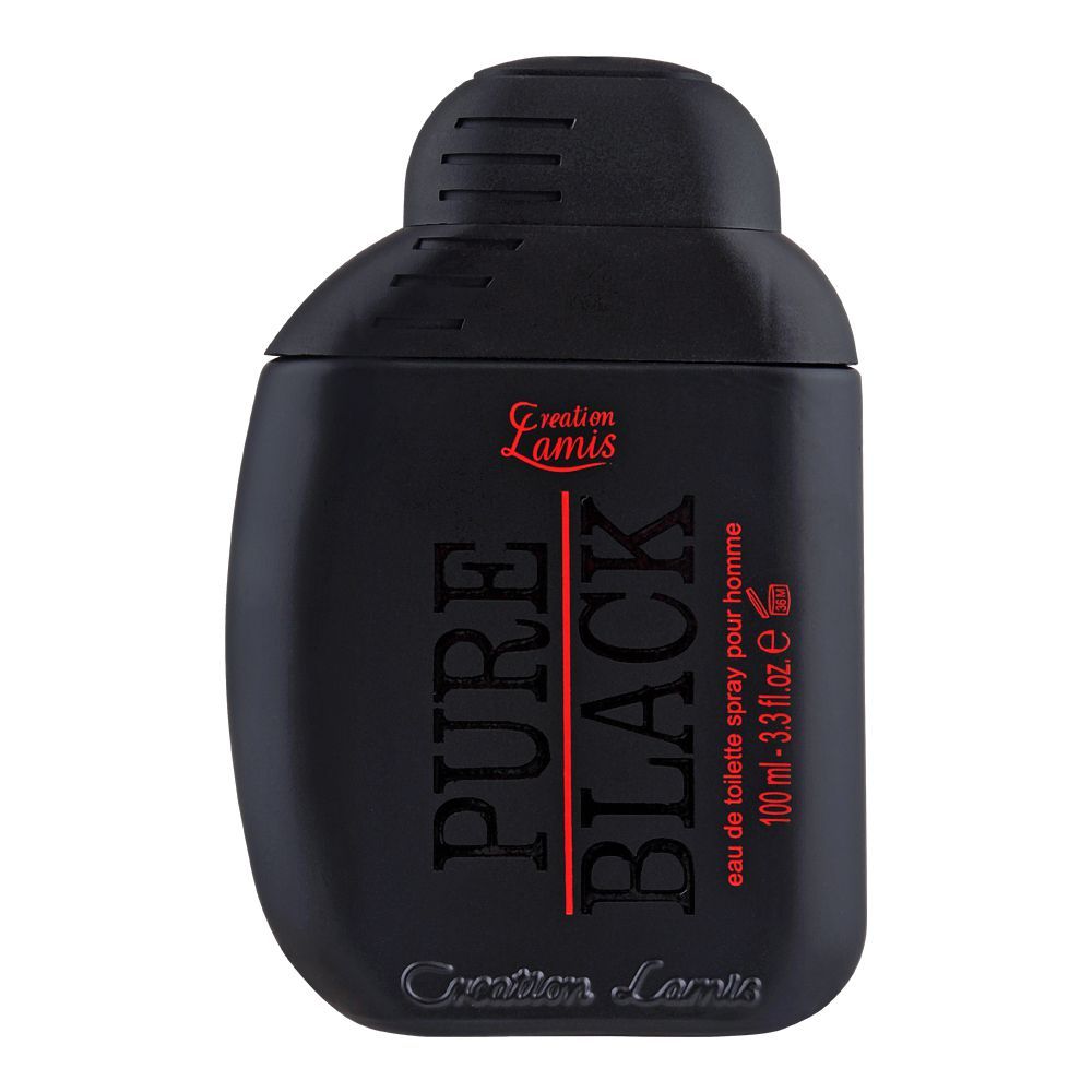 Pack of 1 - Creation Lamis Pure Black Eau de Toilette Spray for Men, Bold and Masculine Fragrance, 3.4 Fluid Ounces – Long-Lasting Scent – Premium Designer-Inspired Cologne - 100ml