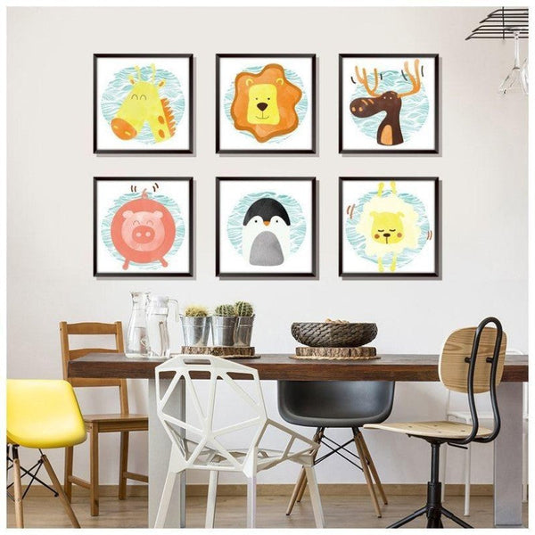 3D Kids Room Bedroom Living Room Painting Lion Giraffe Others Animals Wall Stickers
