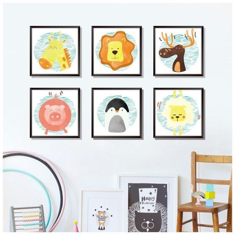 3D Kids Room Bedroom Living Room Painting Lion Giraffe Others Animals Wall Stickers