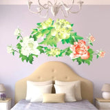 Green & Red Leaves Printed Durable Waterproof Wall Stickers size 60x90 ay916