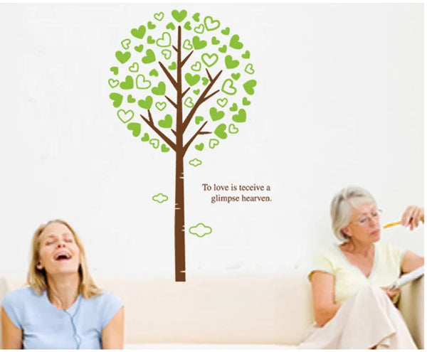 PVC Wall Stickers Wall Decals Green Love Tree