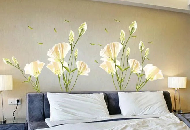 Large Removable Vinyl Self-adhesive Lily Flower Wall Sticker for Kids Room size 50x70 xls7067