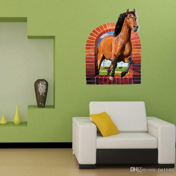 3D Horse animals Background Wall Sticker for Living Room SK9074